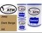 Preview: Jeep, Dark Beige, AK: 500ml Lackdose + 500ml Klarlack + 250ml Härter - Set, von ATW Autoteile West.